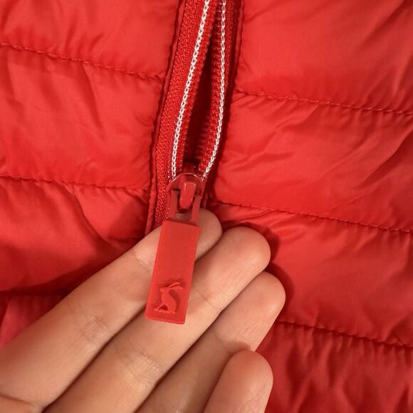 Joules Puffer Vest Women's 4 Red Full Zip Zip Pockets Right as Rain Collection - Picture 5 of 12